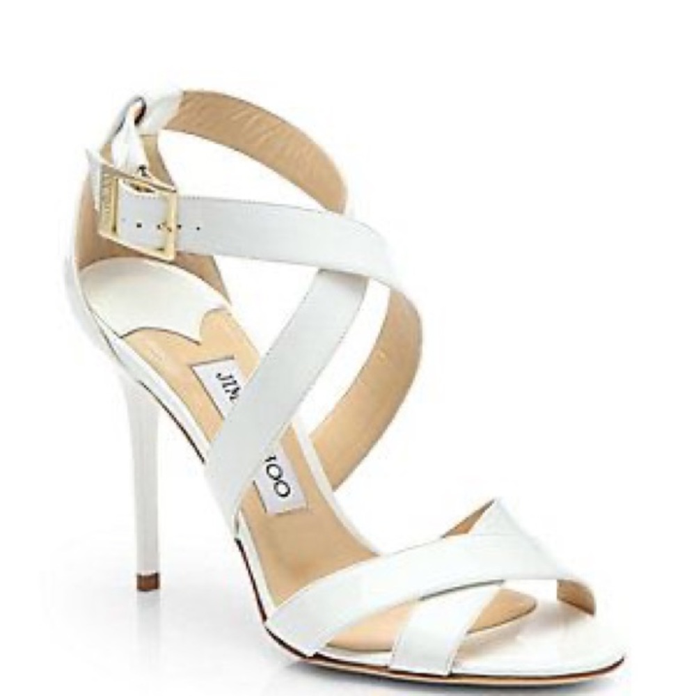 Jimmy Choo Lottie White Patent Heels - Picture 2 of 10
